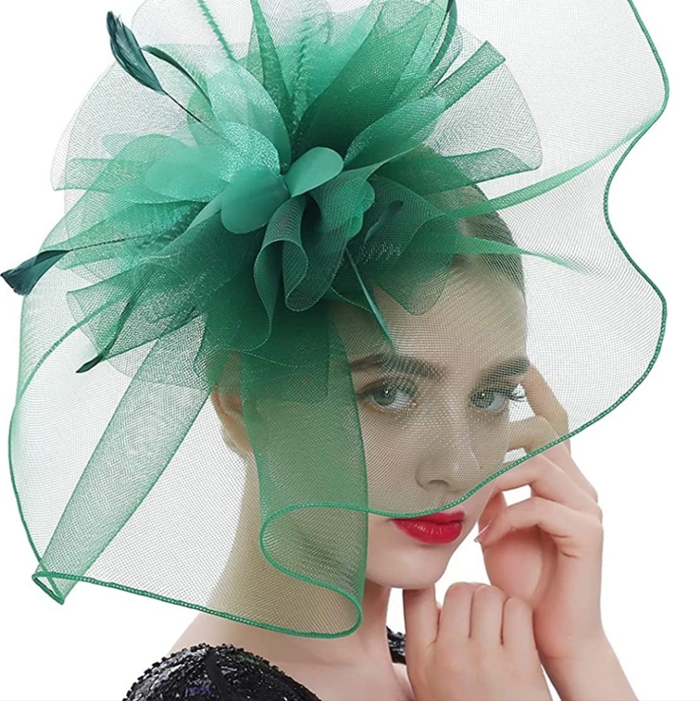 Fabulous Feminine Big Tulle Fascinator Hat Races Tea Brunch Church Weddings